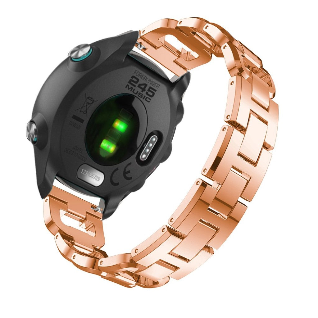 Helt vildt flot Garmin Forerunner 245 Metal og Rhinsten Rem - Pink#serie_3