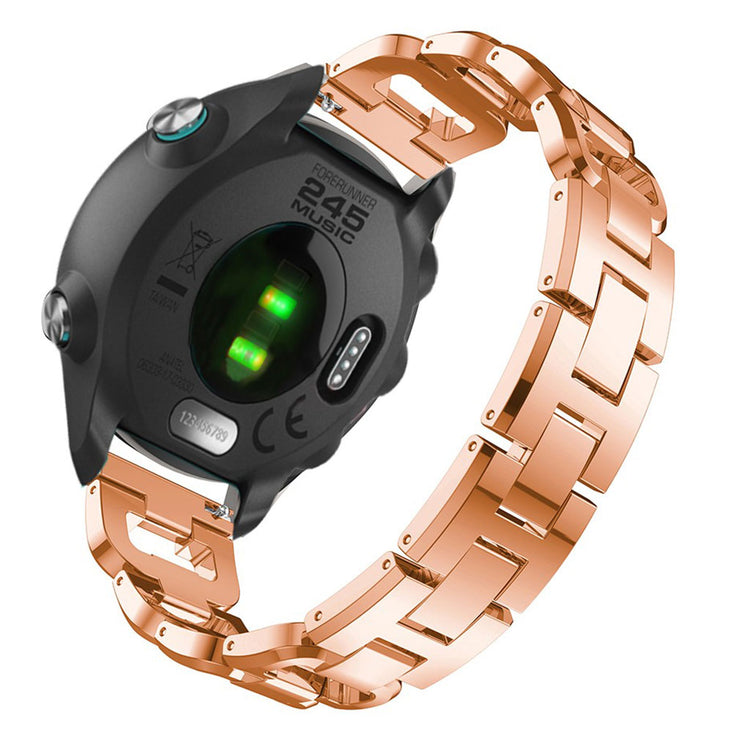 Helt vildt flot Garmin Forerunner 245 Metal og Rhinsten Rem - Pink#serie_3