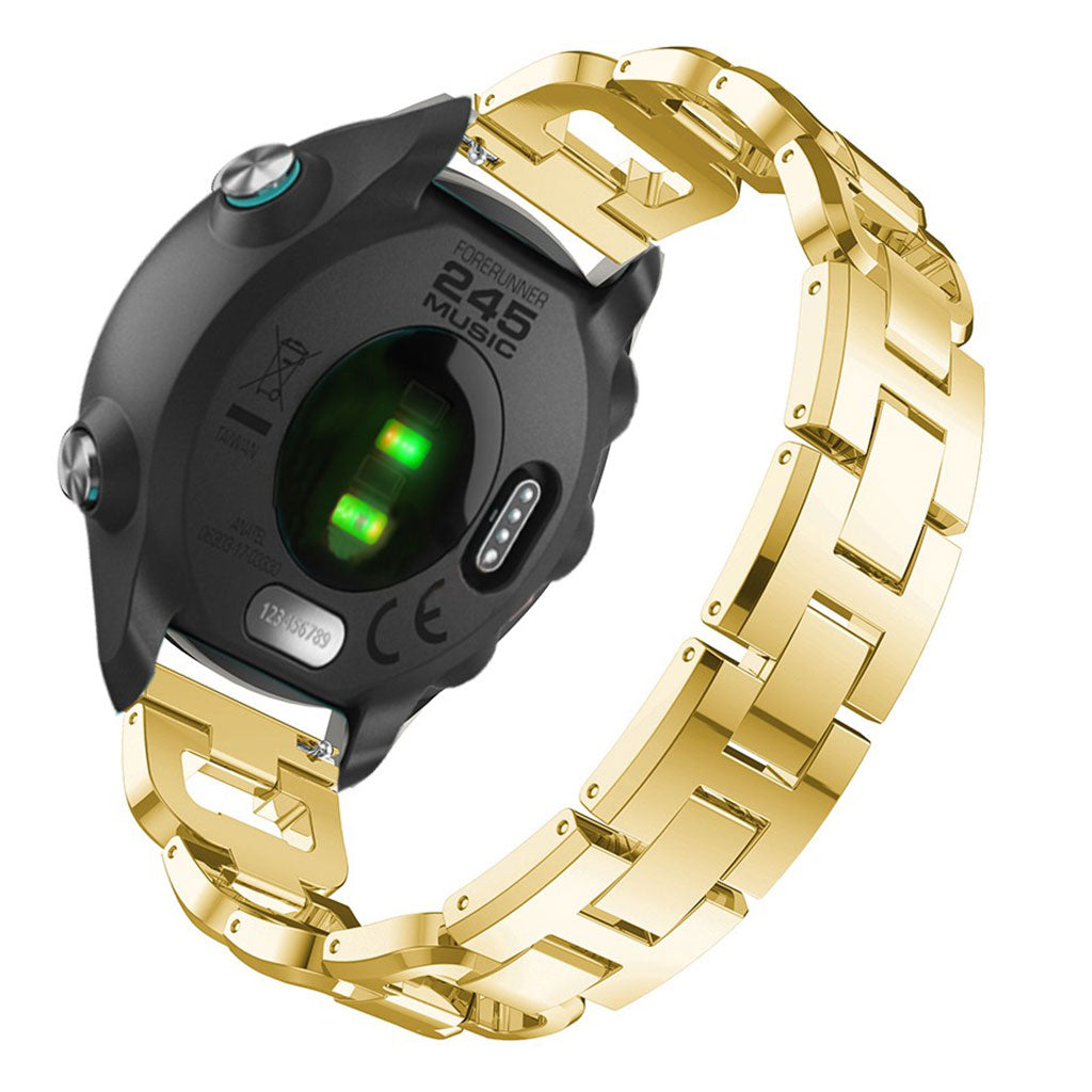 Helt vildt flot Garmin Forerunner 245 Metal og Rhinsten Rem - Guld#serie_4