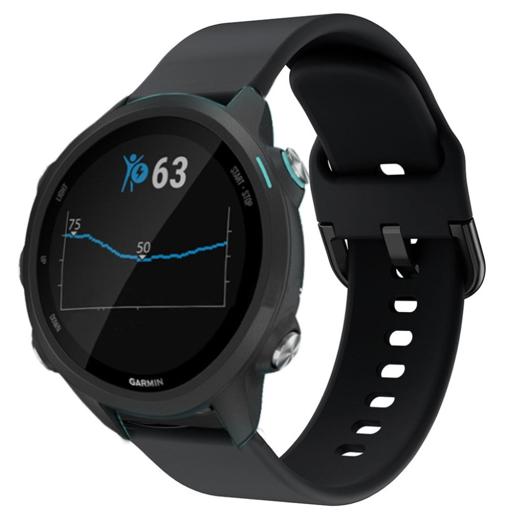 Rigtigt nydelig Garmin Forerunner 245 Silikone Rem - Sort#serie_1