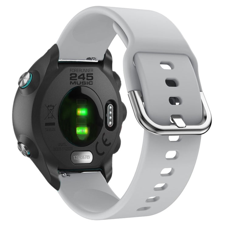 Rigtigt nydelig Garmin Forerunner 245 Silikone Rem - Sølv#serie_3