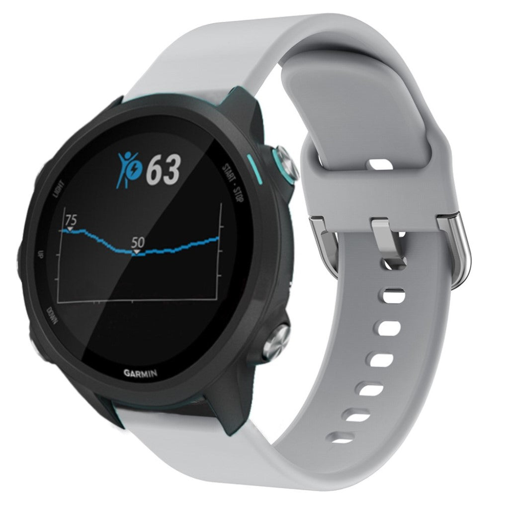 Rigtigt nydelig Garmin Forerunner 245 Silikone Rem - Sølv#serie_3