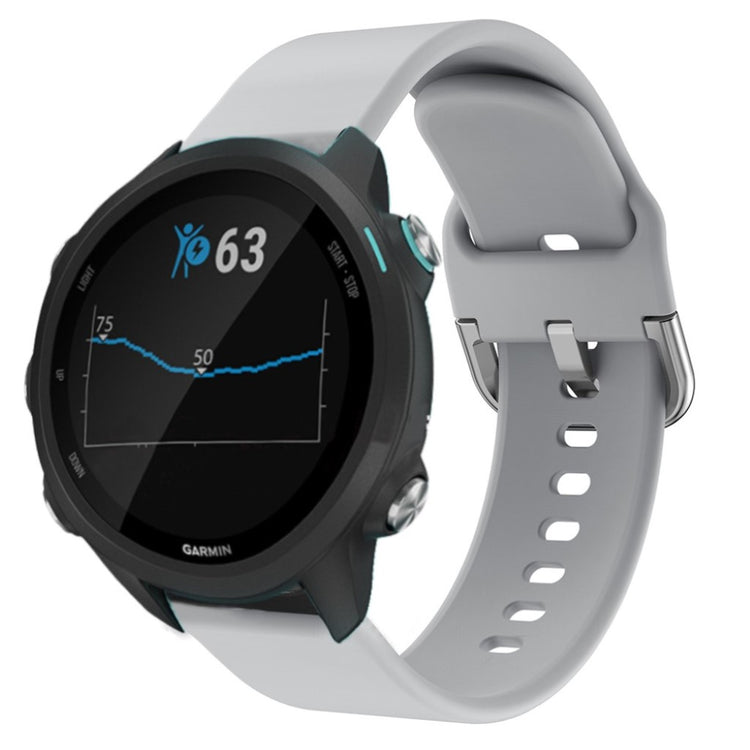 Rigtigt nydelig Garmin Forerunner 245 Silikone Rem - Sølv#serie_3