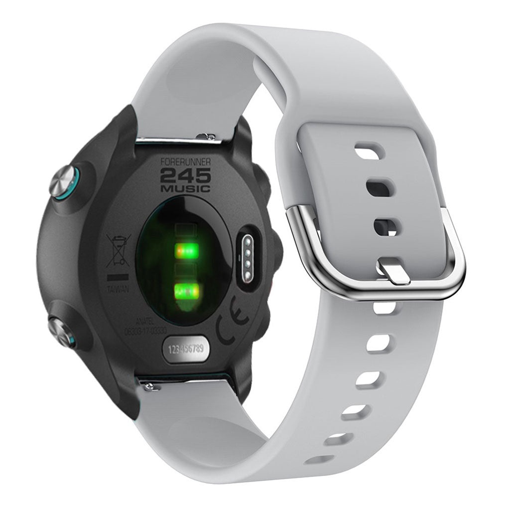 Rigtigt nydelig Garmin Forerunner 245 Silikone Rem - Sølv#serie_3