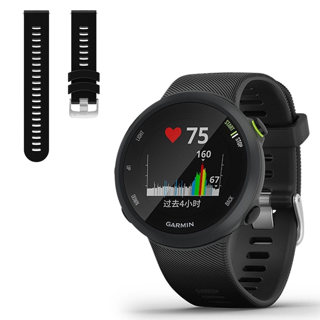 Vildt elegant Garmin Forerunner 245 Silikone Rem - Sort#serie_1