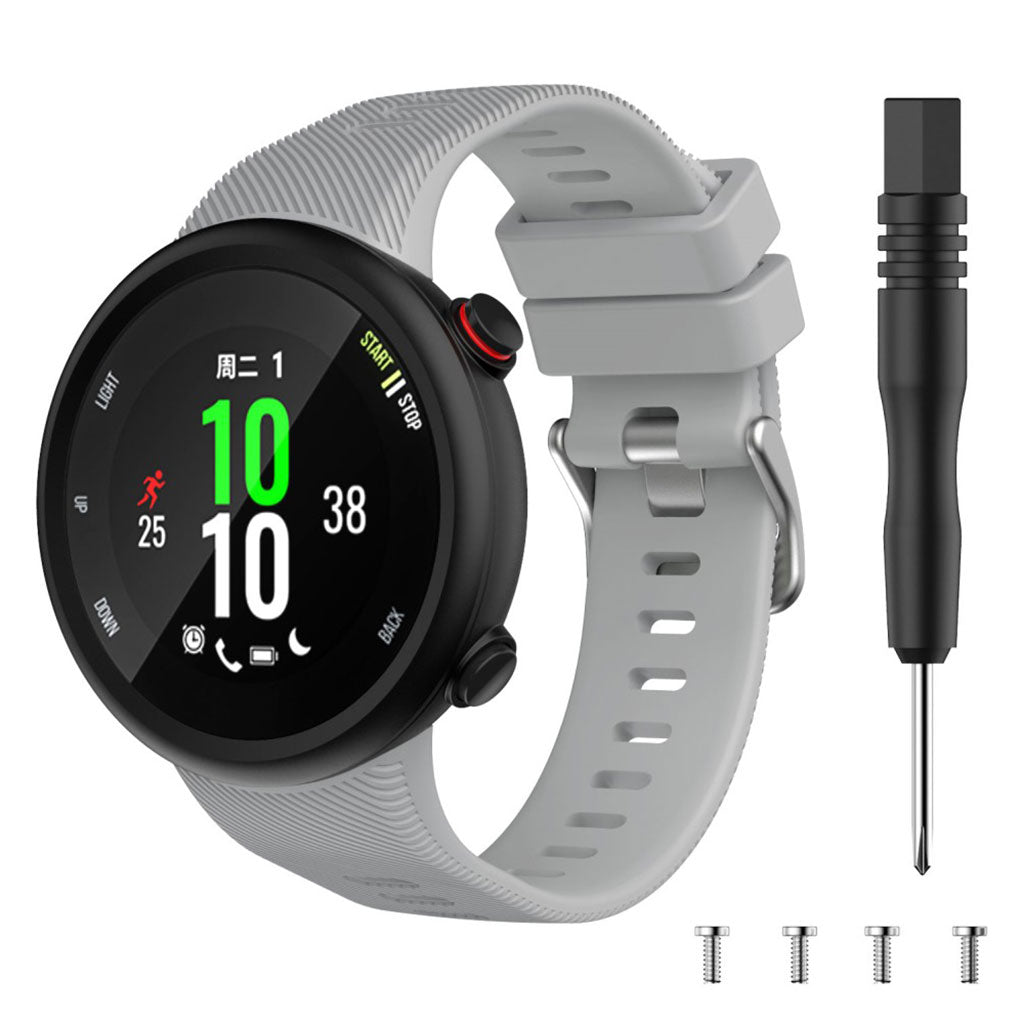 Helt vildt godt Garmin Forerunner 45S Silikone Rem - Sølv#serie_3