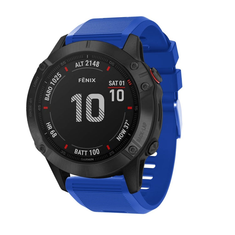 Sejt Garmin Fenix 6X Silikone Rem - Blå#serie_10