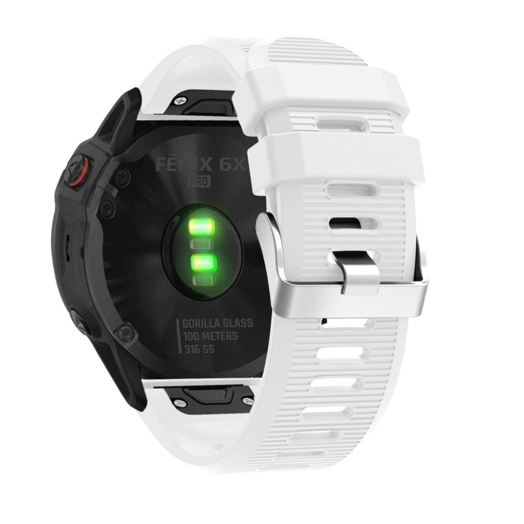 Sejt Garmin Fenix 6X Silikone Rem - Hvid#serie_2