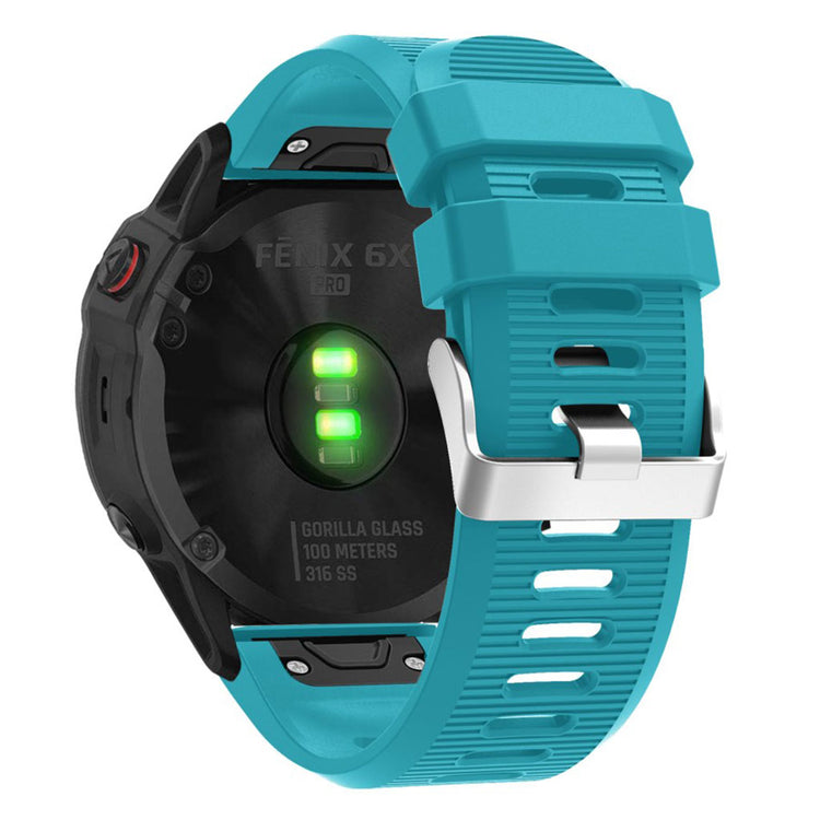 Sejt Garmin Fenix 6X Silikone Rem - Blå#serie_9