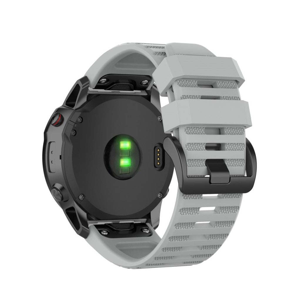 Helt vildt cool Garmin Fenix 6X Silikone Rem - Sølv#serie_3
