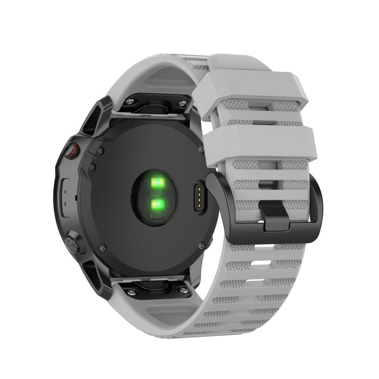 Helt vildt cool Garmin Fenix 6X Silikone Rem - Sølv#serie_3