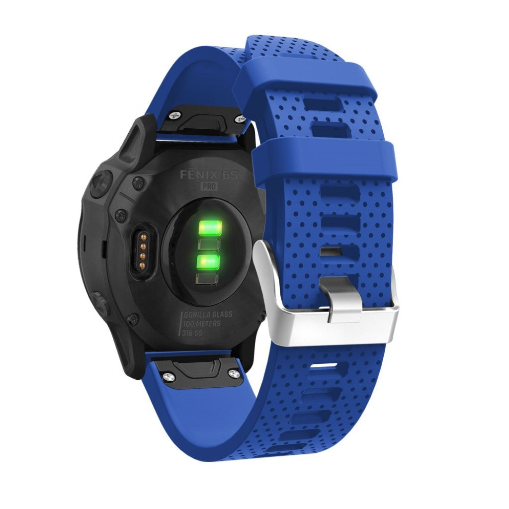 Helt vildt nydelig Garmin Fenix 6S Silikone Rem - Blå#serie_10