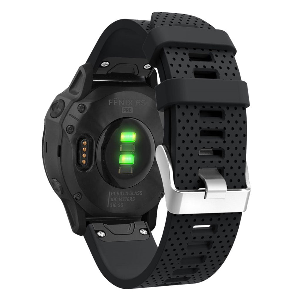Helt vildt nydelig Garmin Fenix 6S Silikone Rem - Sort#serie_1