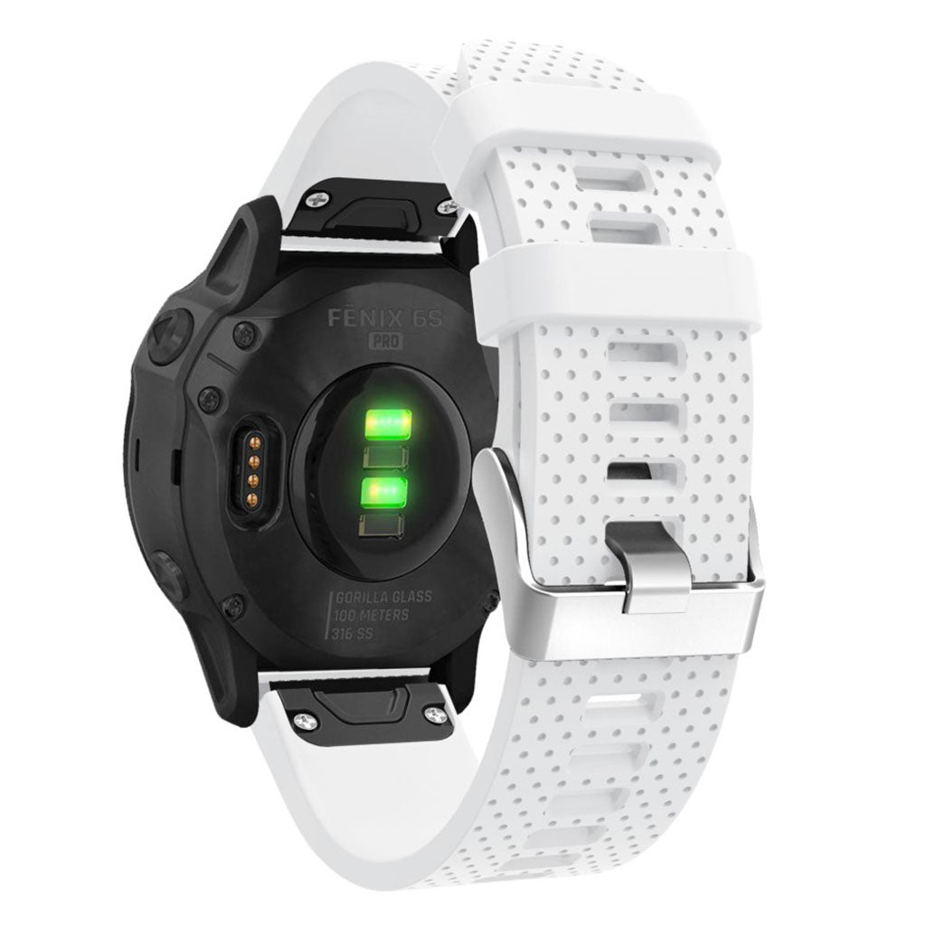 Helt vildt nydelig Garmin Fenix 6S Silikone Rem - Hvid#serie_2