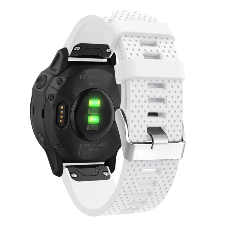 Helt vildt nydelig Garmin Fenix 6S Silikone Rem - Hvid#serie_2