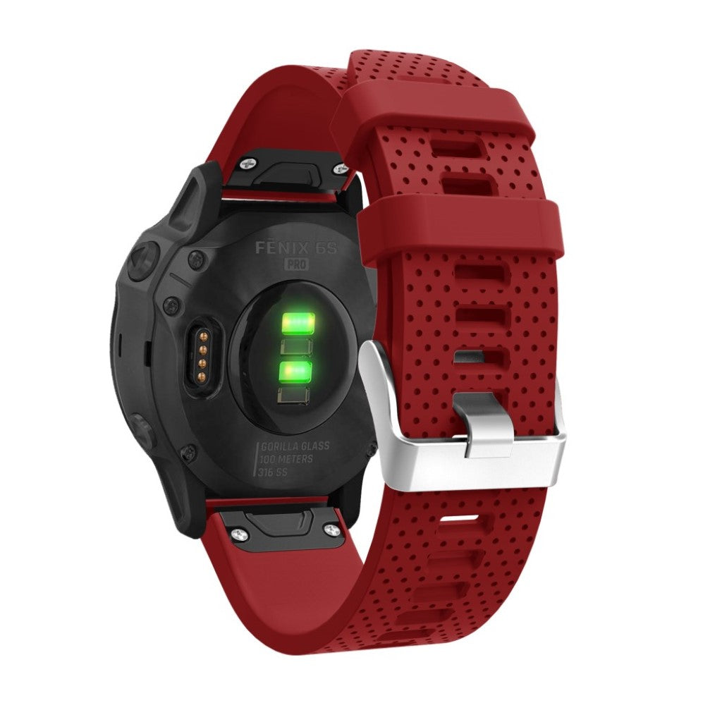 Helt vildt nydelig Garmin Fenix 6S Silikone Rem - Rød#serie_4