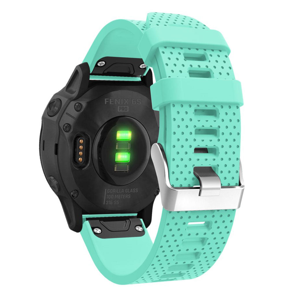 Helt vildt nydelig Garmin Fenix 6S Silikone Rem - Grøn#serie_8