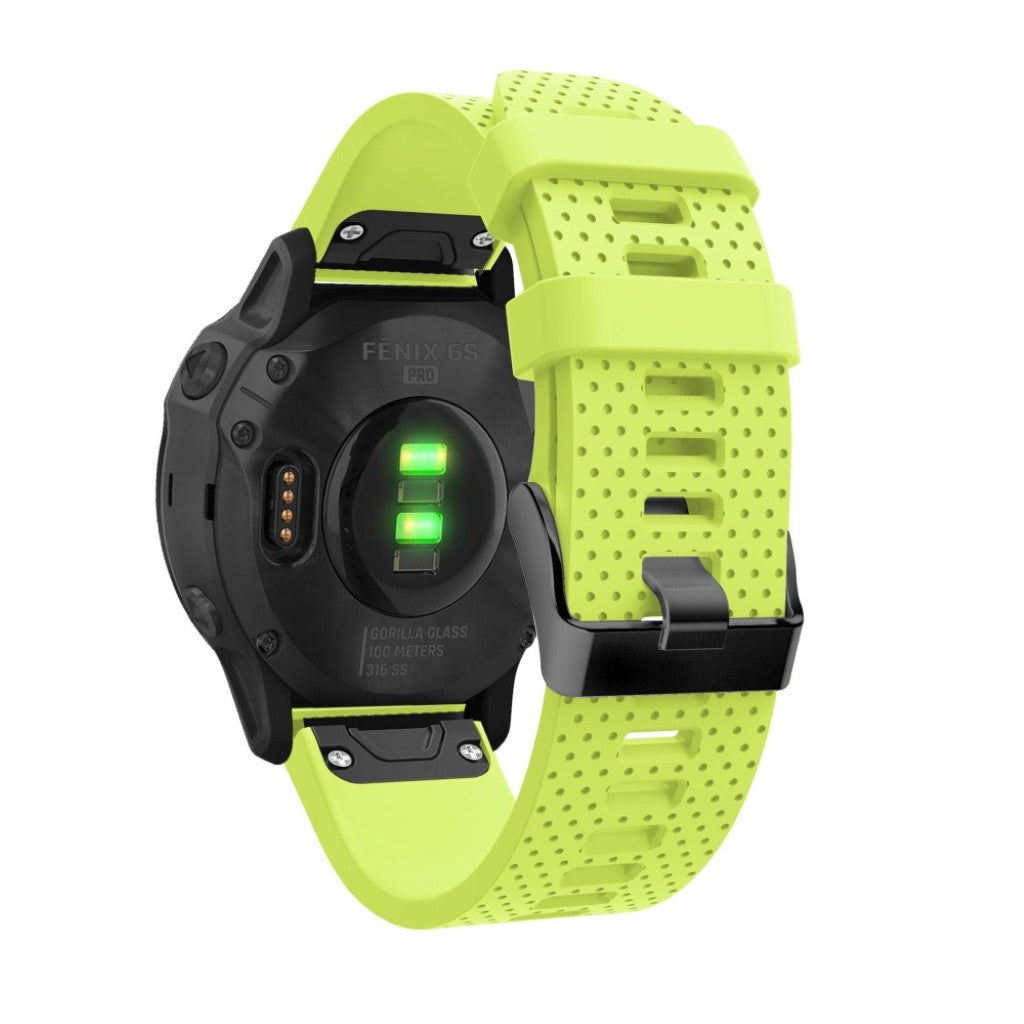 Helt vildt komfortabel Garmin Fenix 6S Silikone Rem - Grøn#serie_7