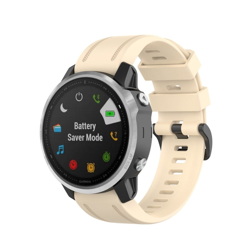 Rigtigt sejt Garmin Fenix 6S Silikone Rem - Beige#serie_10