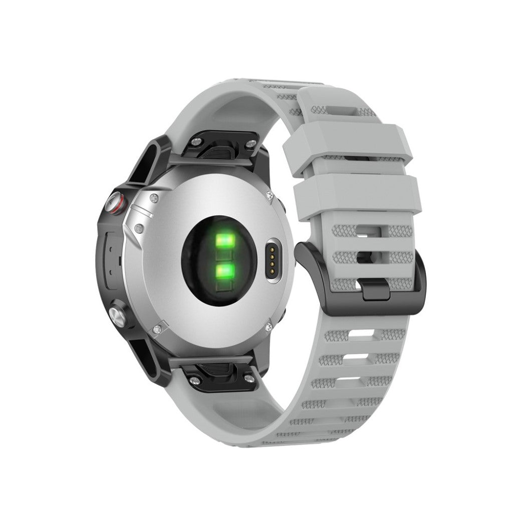 Mega kønt Garmin Fenix 6 Silikone Rem - Sølv#serie_5