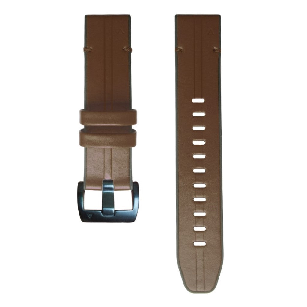 Garmin Fenix 6 / Garmin Fenix 5 Ægte læder og Silikone Rem - Brun#serie_4