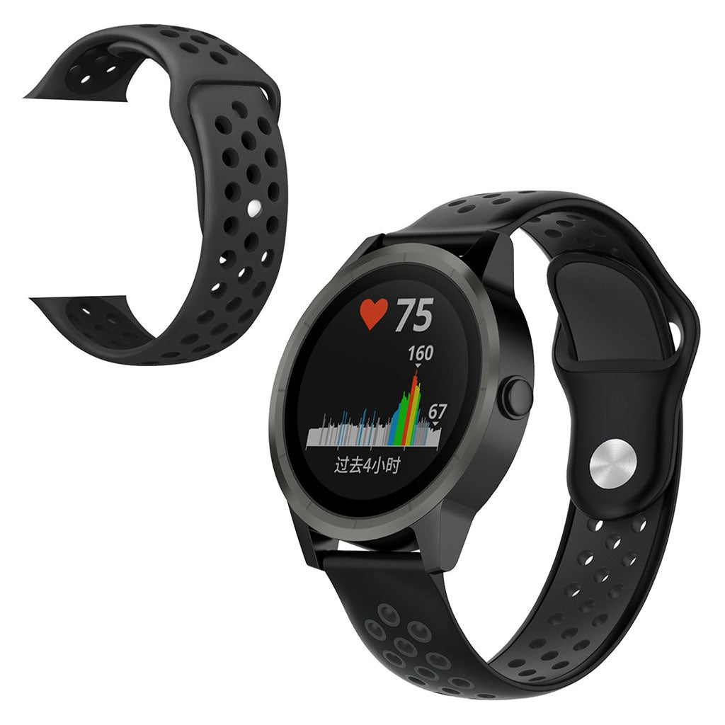 Vildt fantastisk Garmin Venu Silikone Rem - Sort#serie_2