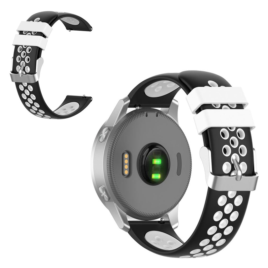 Skøn Garmin Vivoactive 4S / Garmin Vivomove 3S Silikone Rem - Sølv#serie_1