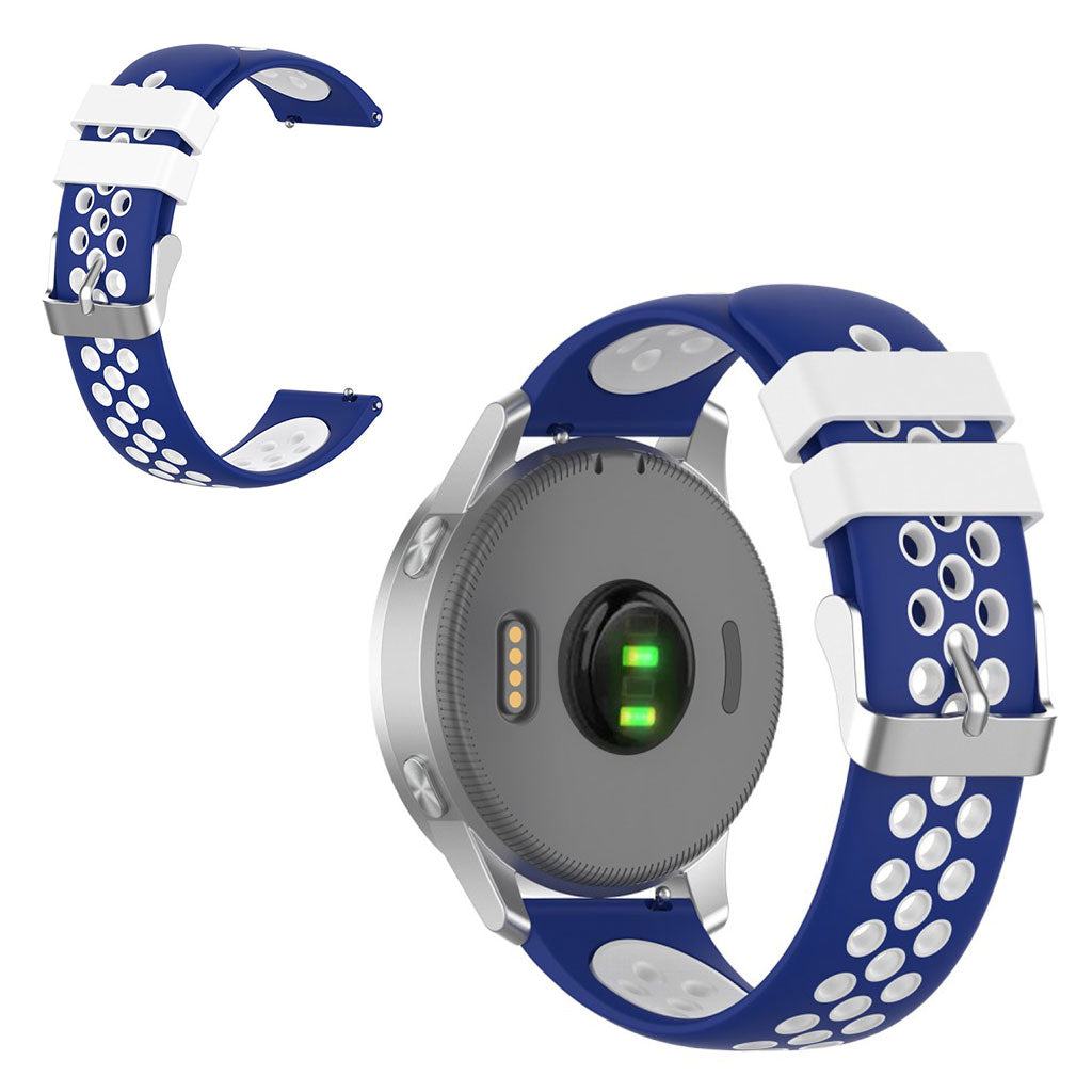 Skøn Garmin Vivoactive 4S / Garmin Vivomove 3S Silikone Rem - Blå#serie_10