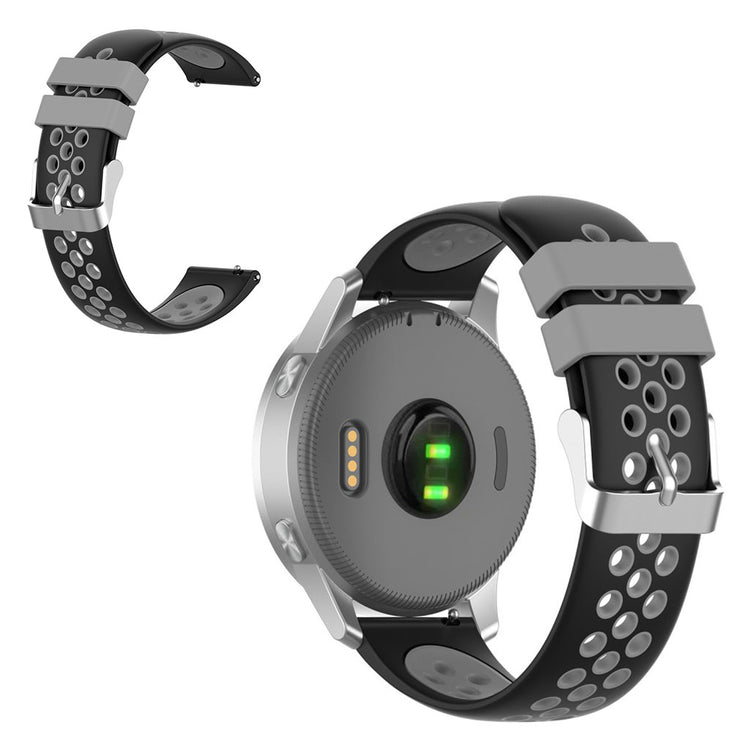 Skøn Garmin Vivoactive 4S / Garmin Vivomove 3S Silikone Rem - Sølv#serie_2