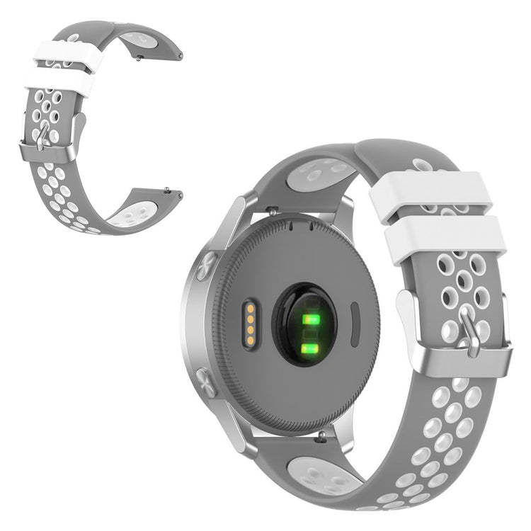 Skøn Garmin Vivoactive 4S / Garmin Vivomove 3S Silikone Rem - Sølv#serie_3