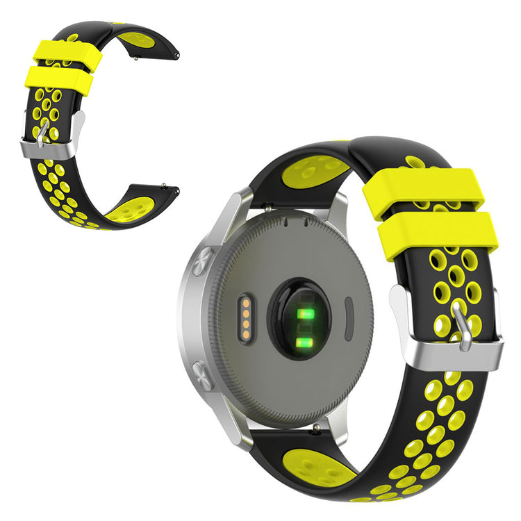 Skøn Garmin Vivoactive 4S / Garmin Vivomove 3S Silikone Rem - Gul#serie_8