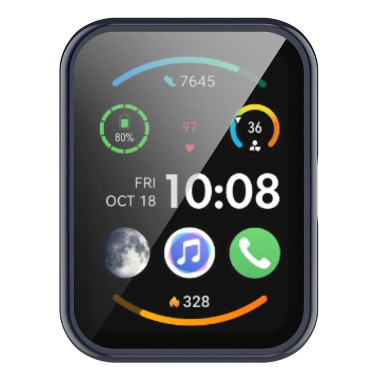 Super Pænt Oppo Watch Free Cover med Skærmbeskytter i Plastik og Hærdet Glas - Blå#serie_4