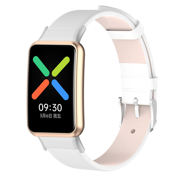 Helt vildt hårdfør Oppo Watch Free Kunstlæder Rem - Hvid#serie_1