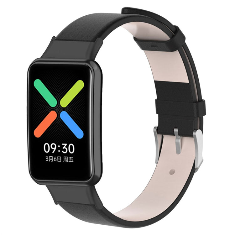 Helt vildt hårdfør Oppo Watch Free Kunstlæder Rem - Sort#serie_2