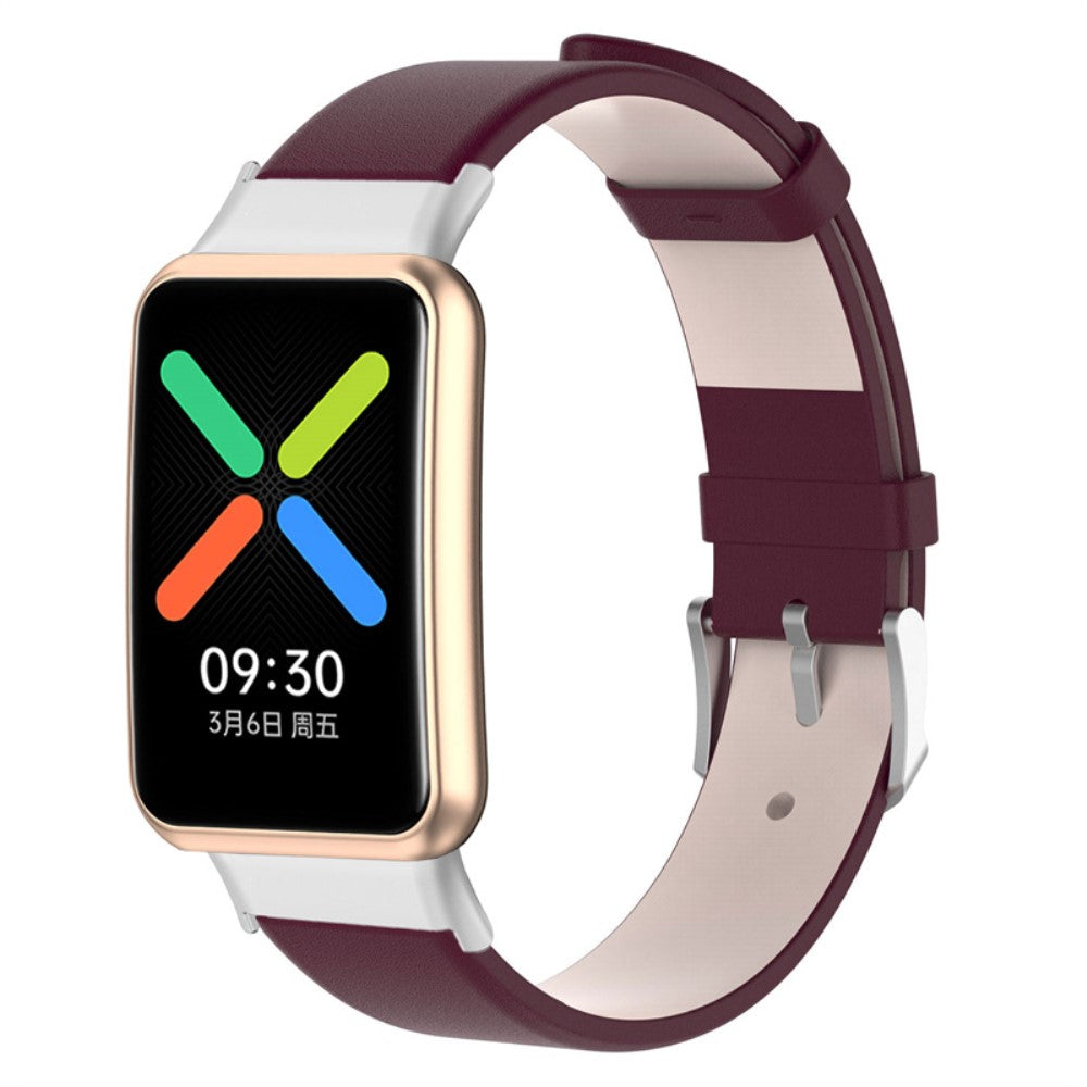 Helt vildt hårdfør Oppo Watch Free Kunstlæder Rem - Rød#serie_5