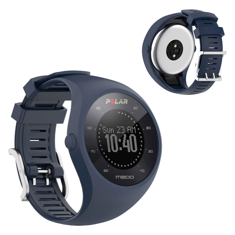 Rigtigt slidstærk Polar M200 Silikone Rem - Blå#serie_7