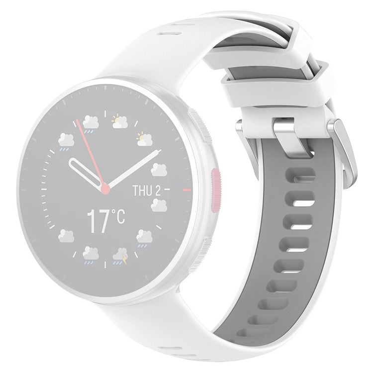 Super hårdfør Polar Vantage V2 Silikone Rem - Sølv#serie_2
