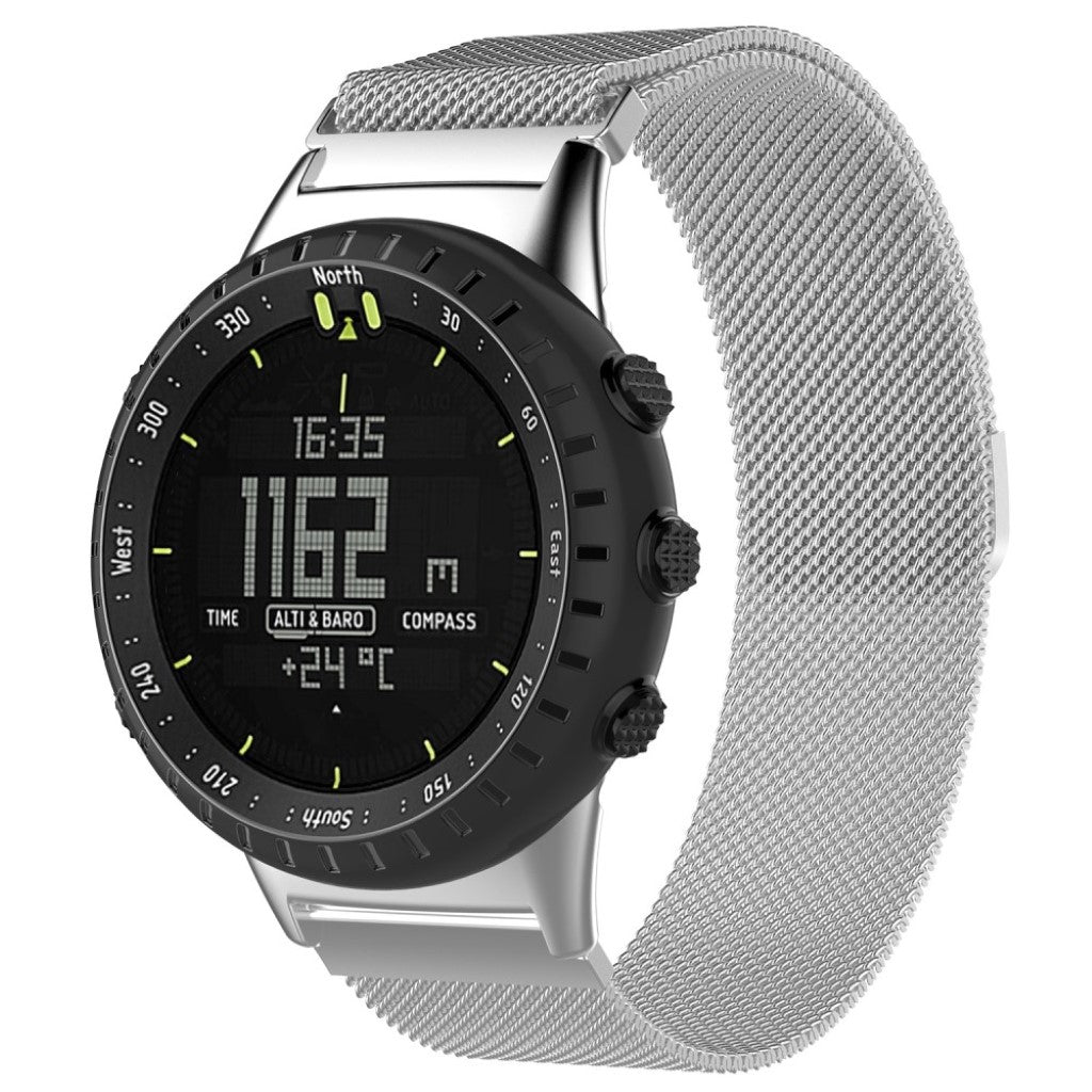 Rigtigt smuk Suunto Core All Black Silikone Rem - Sølv#serie_1
