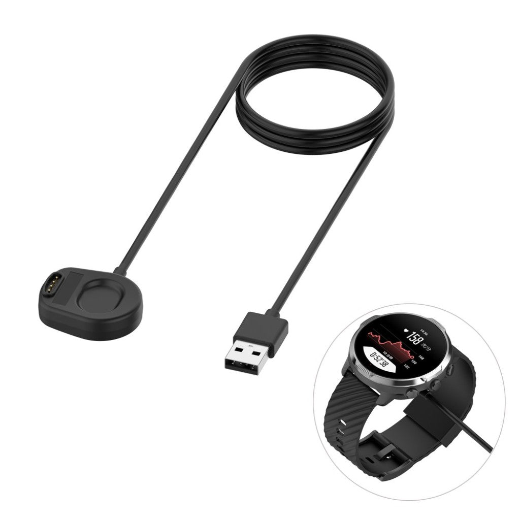 Plastik Suunto 7 USB Opladningskabel - Sort#serie_1