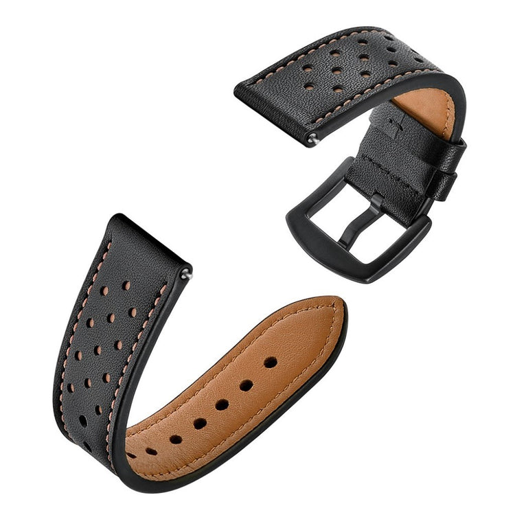 Mega smuk Amazfit GTS Ægte læder Rem - Sort#serie_2