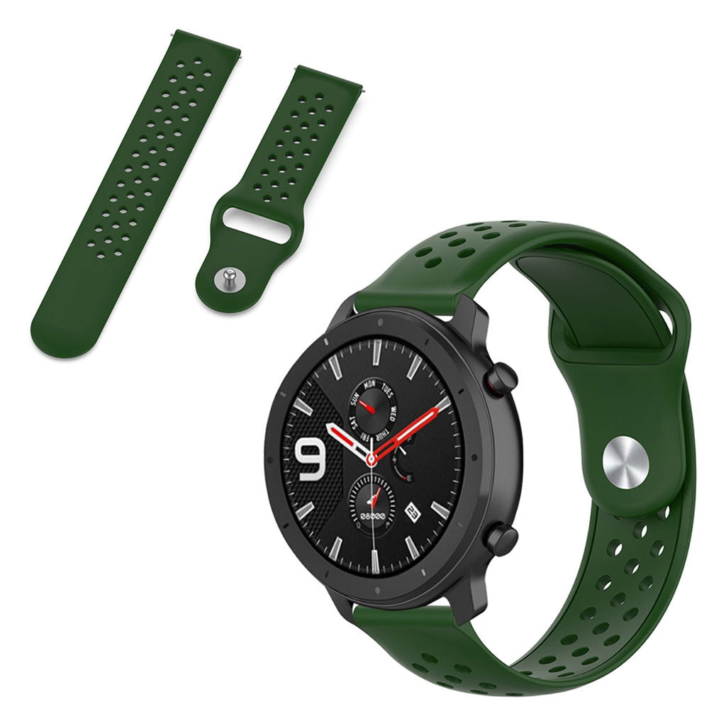 Mega flot Amazfit GTR 47mm / Amazfit Pace Silikone Rem - Grøn#serie_6