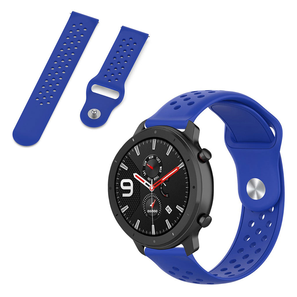Mega flot Amazfit GTR 47mm / Amazfit Pace Silikone Rem - Blå#serie_9