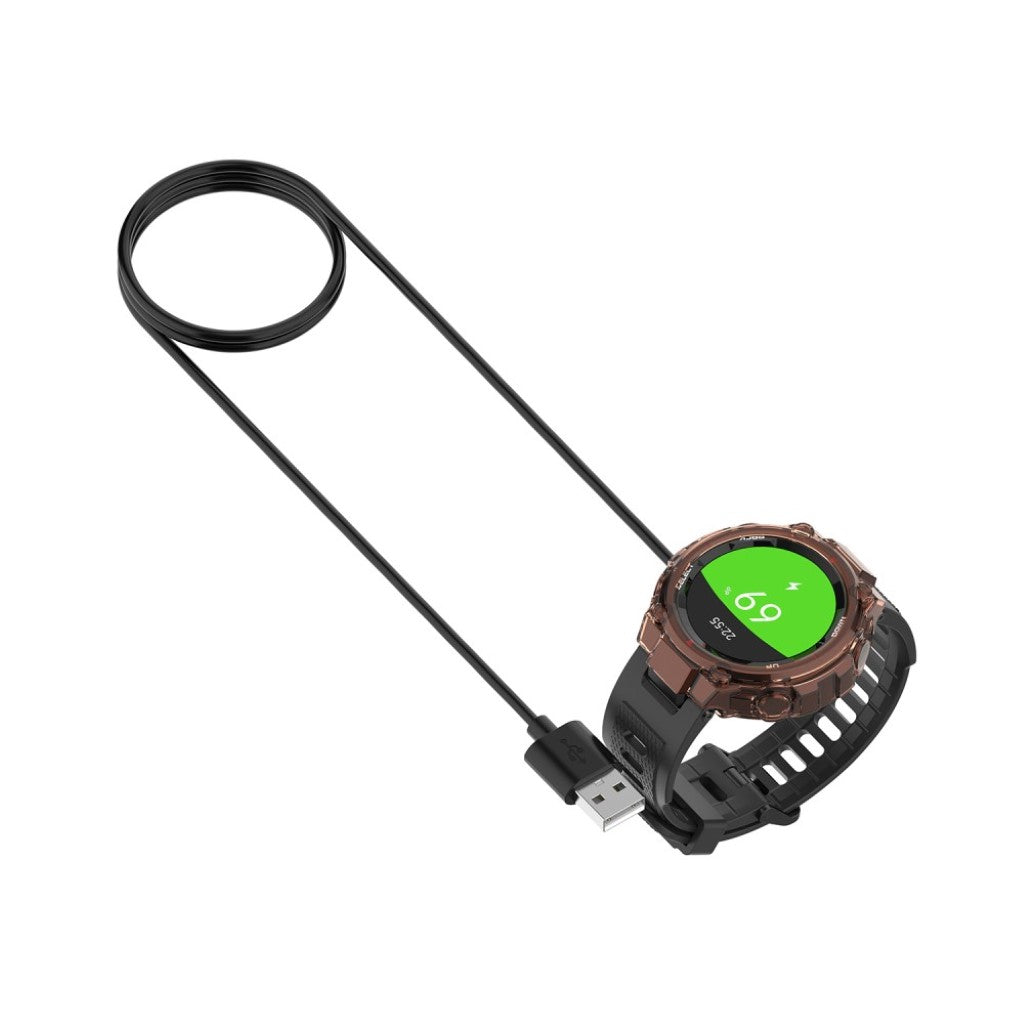 1m Plastik Amazfit GTR 42mm / Amazfit GTR 47mm USB Ladestation - Sort#serie_011