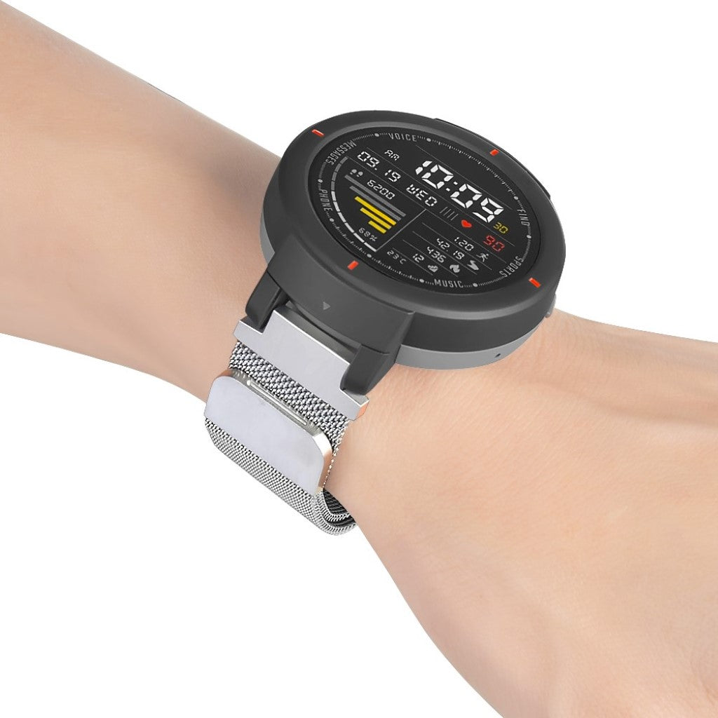 Super kønt Amazfit Verge 3 Metal Rem - Sølv#serie_2