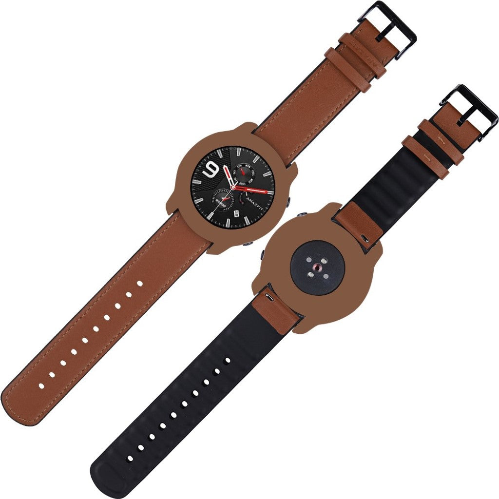 Amazfit GTR 42mm  Silikone Bumper  - Brun#serie_1