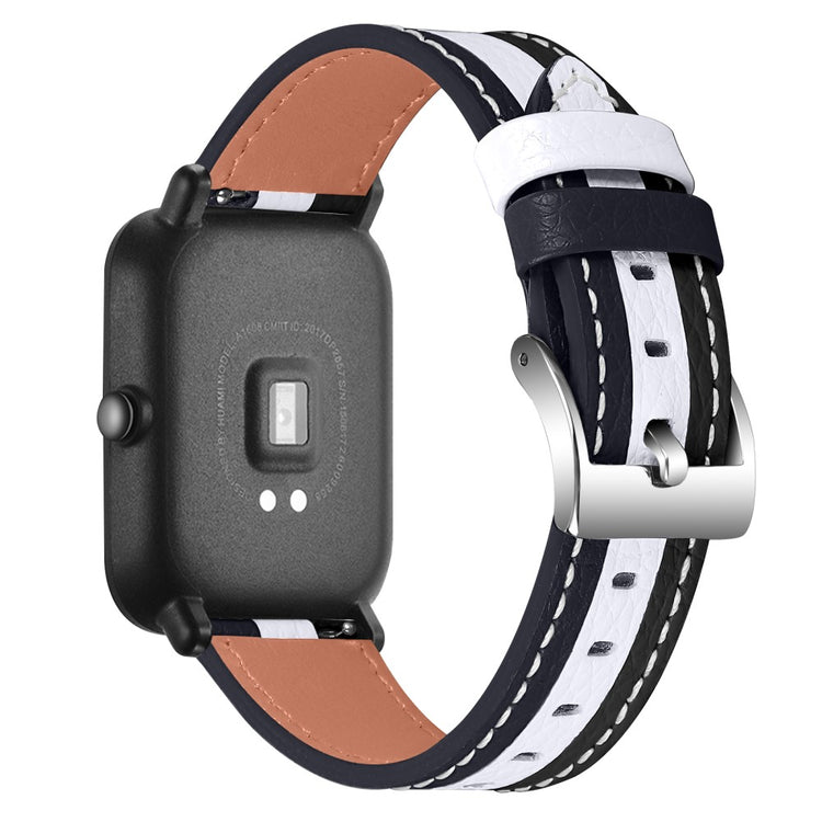 Vildt smuk Amazfit GTR 42mm / Amazfit Bip S Ægte læder Rem - Hvid#serie_1
