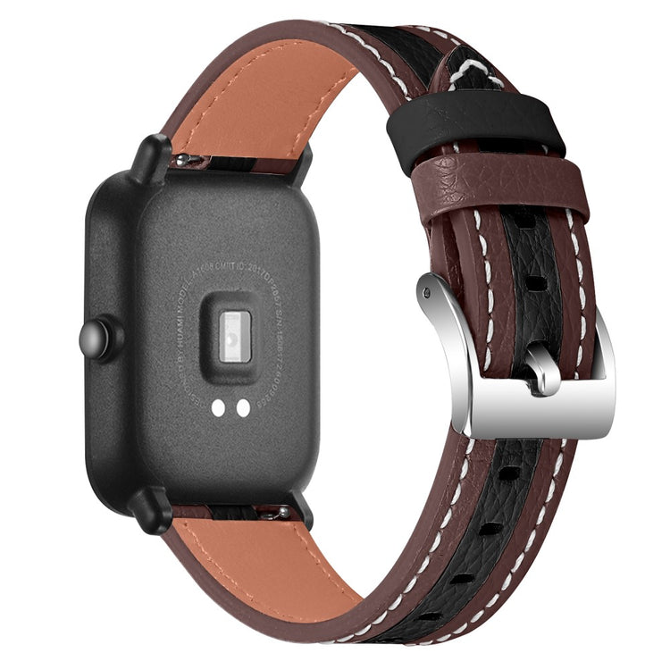 Vildt smuk Amazfit GTR 42mm / Amazfit Bip S Ægte læder Rem - Brun#serie_3