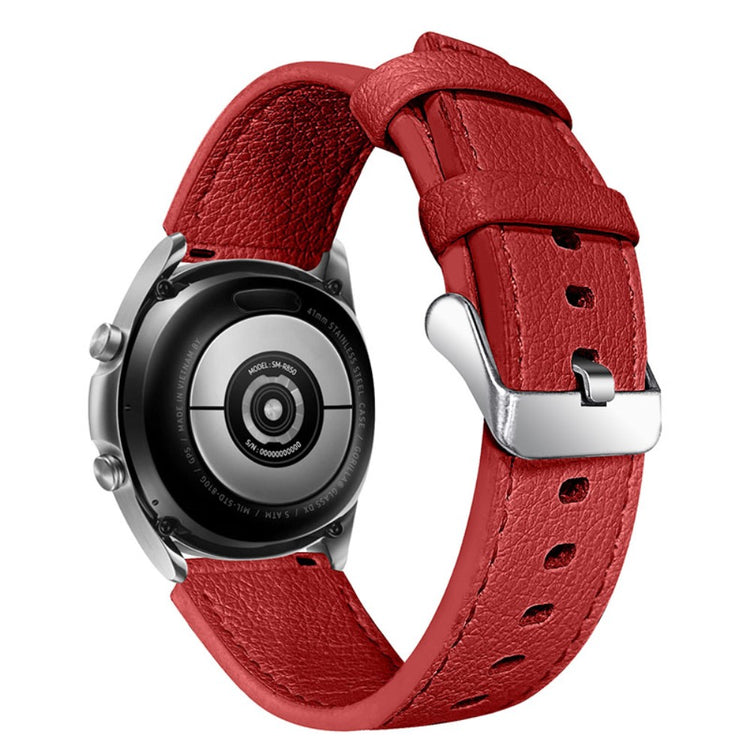 Solid Amazfit GTR 47mm Ægte læder Rem - Rød#serie_4