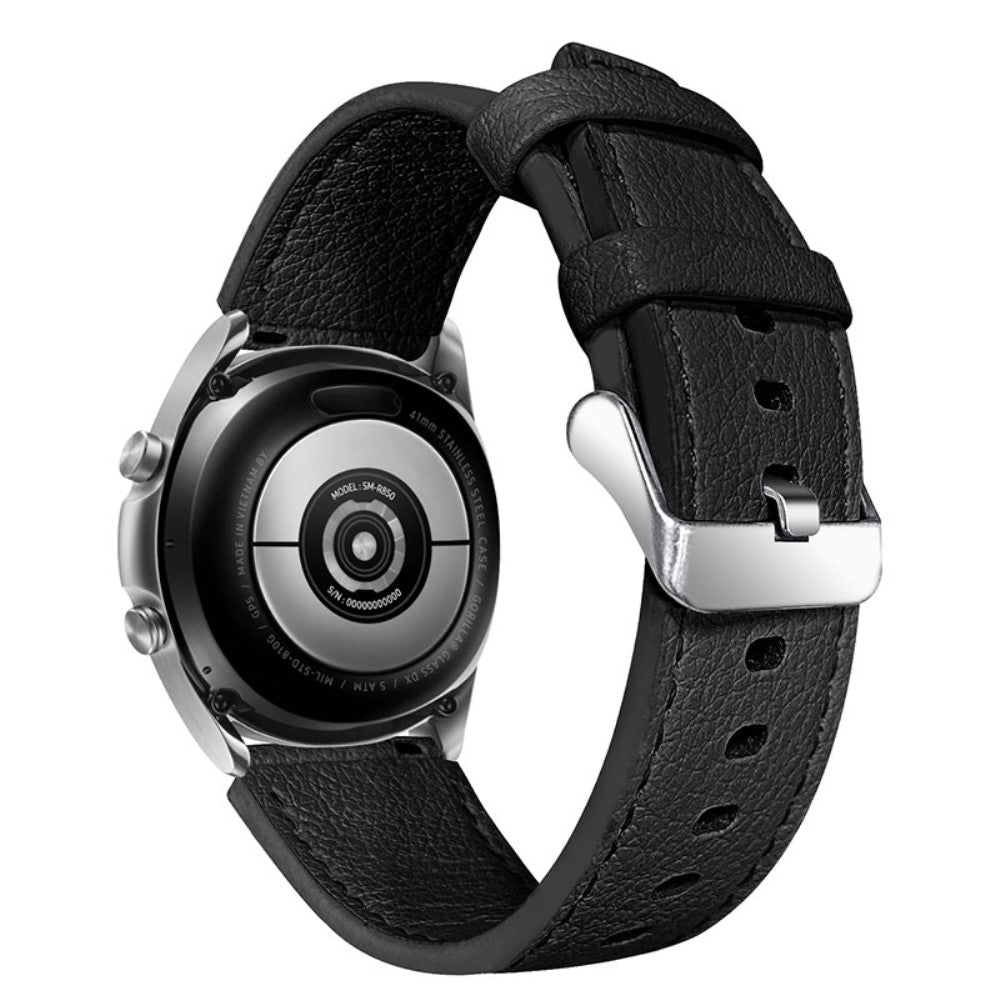 Solid Amazfit GTR 47mm Ægte læder Rem - Sort#serie_5