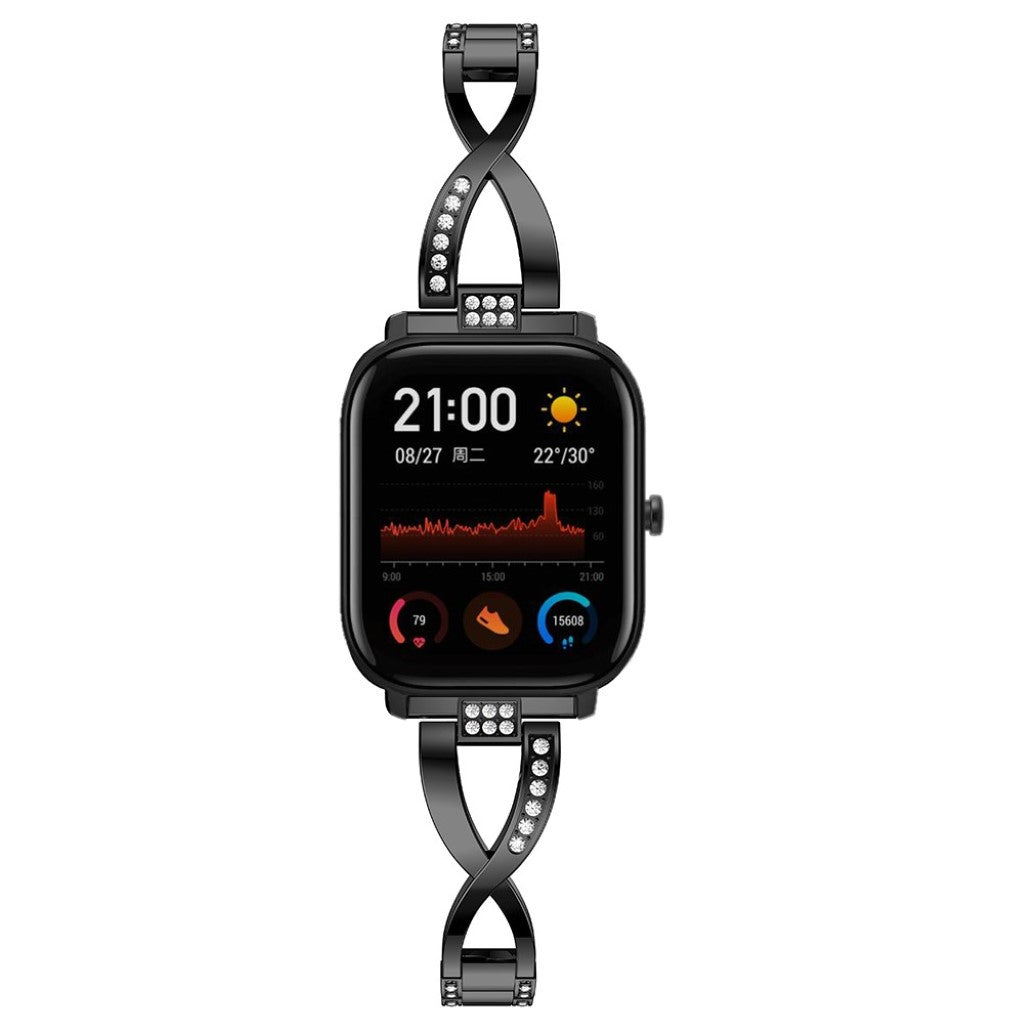 Vildt pænt Amazfit GTS Metal og Rhinsten Rem - Sort#serie_1
